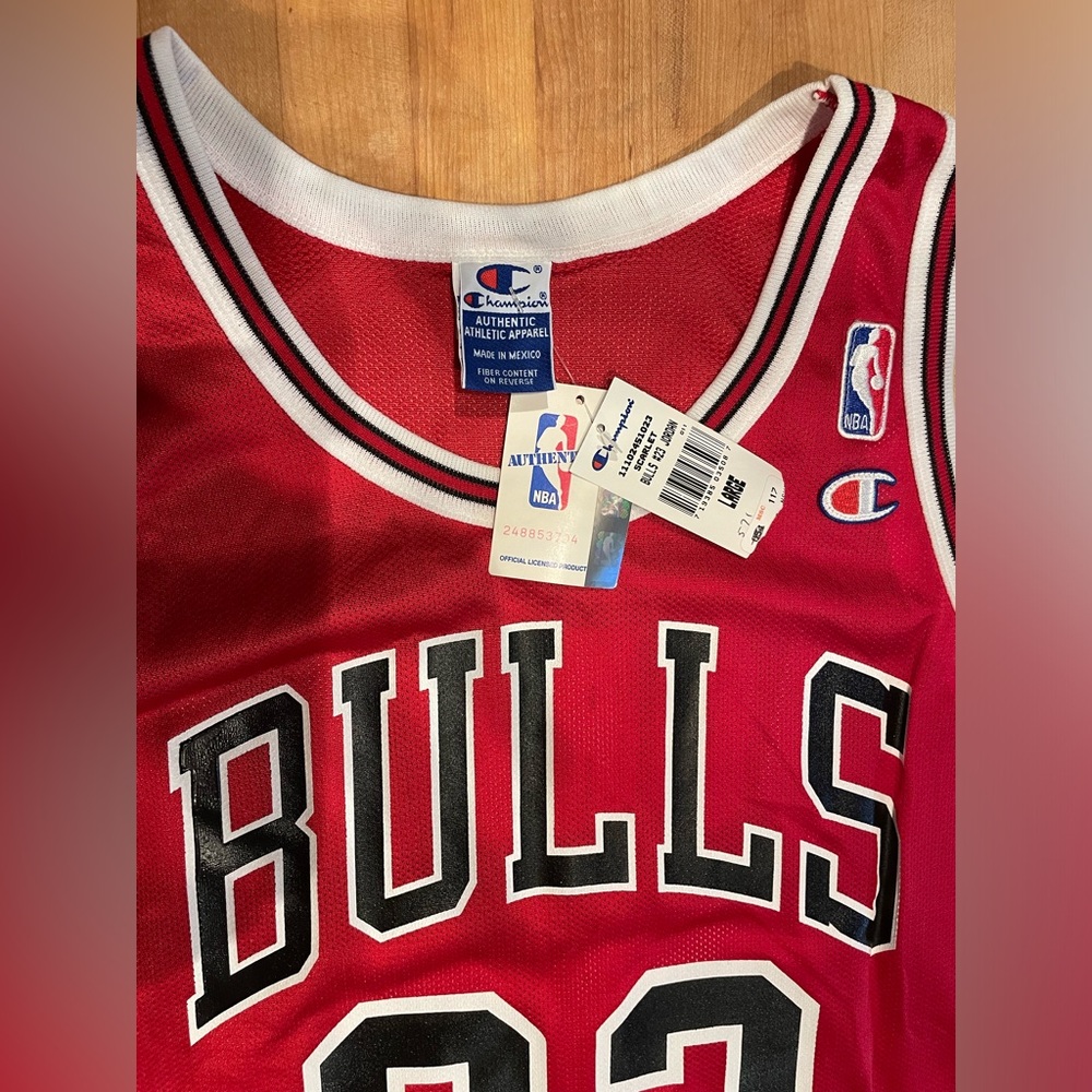 Vintage 90s NWT Michael Jordam Jersey #23 Chicago Bulls Large 44 Original NBA - Picture 6 of 7